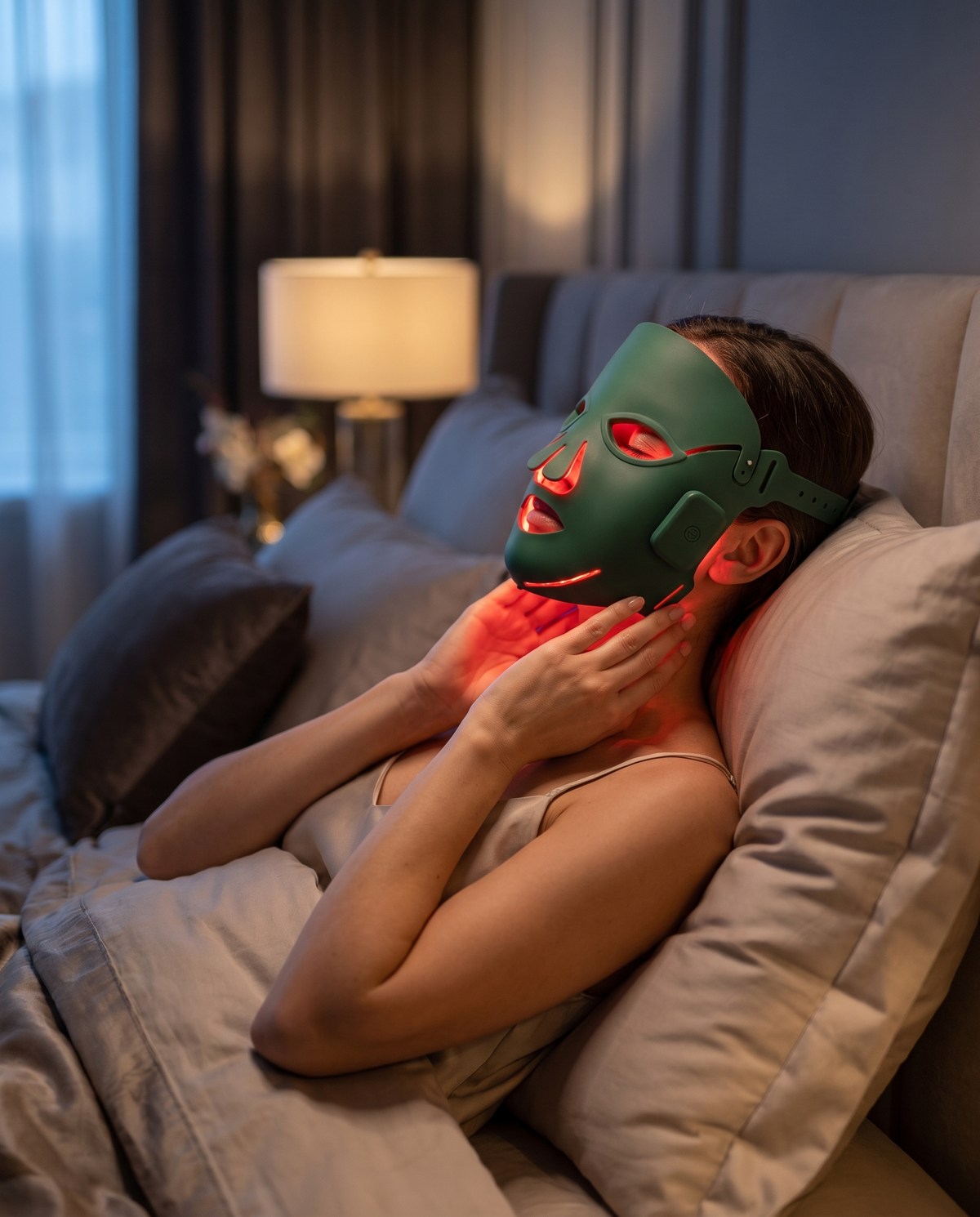 Aveloria LED Glow Mask – wearing lifestyle